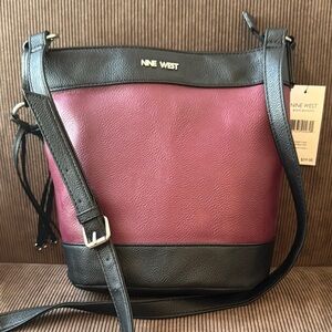 Nine West Women's Plum and Black Crossbody Bag